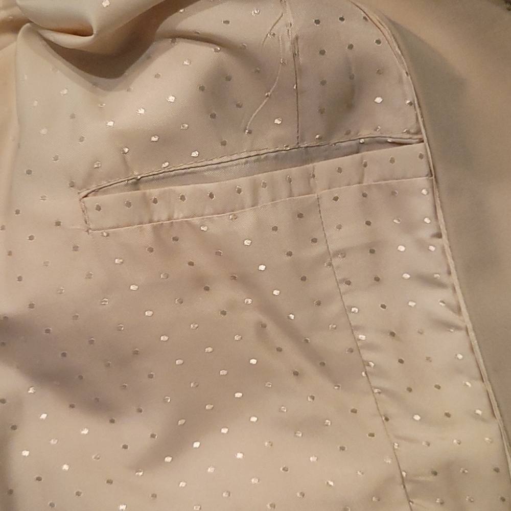 Vtg JULIANA COLLEZIONE Luxury Tailored  Oatmeal Office Blazer Suit Coat - Picture 9 of 10